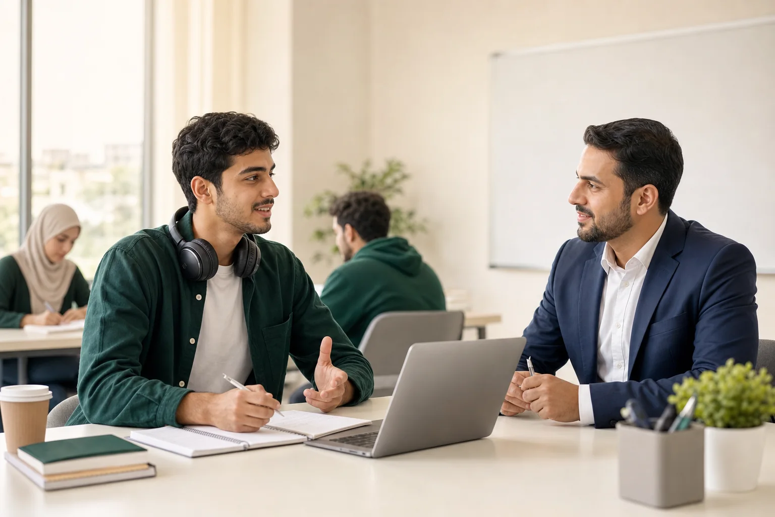 متدرب يستعد لاختبار IELTS