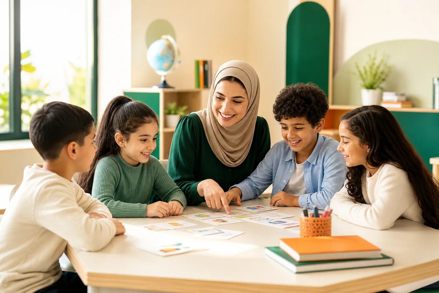 طفل يتعلم اللغة في برنامج أبجد